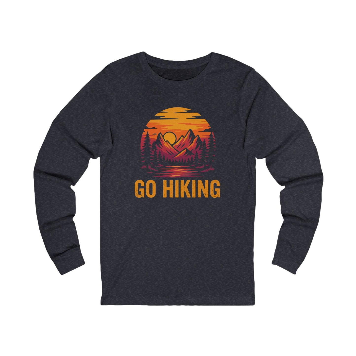 Unisex Long Sleeve Tee - Go Hiking Vintage Design