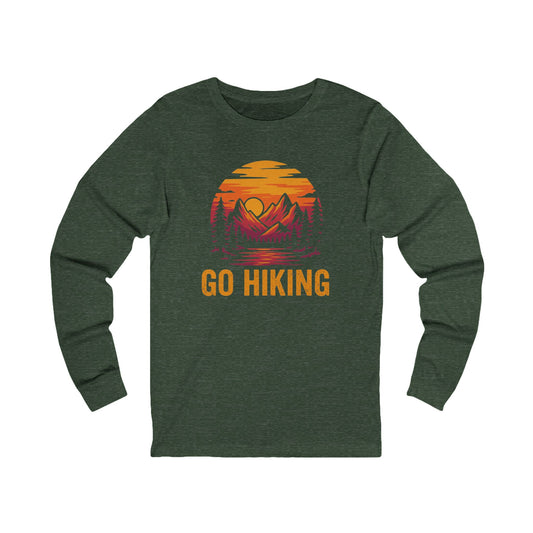 Unisex Long Sleeve Tee - Go Hiking Vintage Design