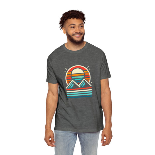 Retro Mountain Sunset Men's Raglan T-Shirt